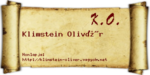 Klimstein Olivér névjegykártya