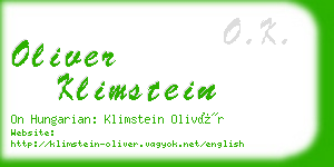 oliver klimstein business card